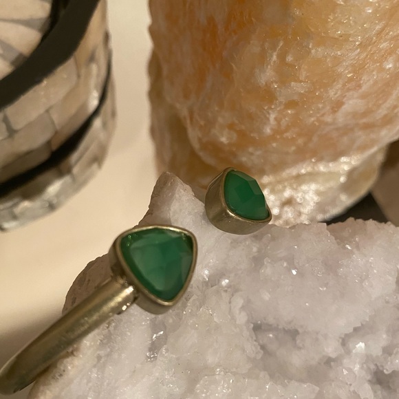 Vintage Lucky Brand Gold Bracelet with Green Accents - Picture 2 of 4